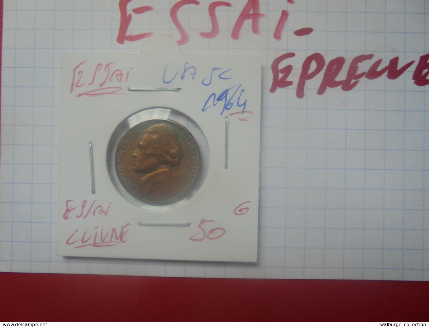 +++ESSAI+++U.S.A 5 Cents 1964 (CUIVRE-COPPER)+++(A.1) - 1938-…: Jefferson