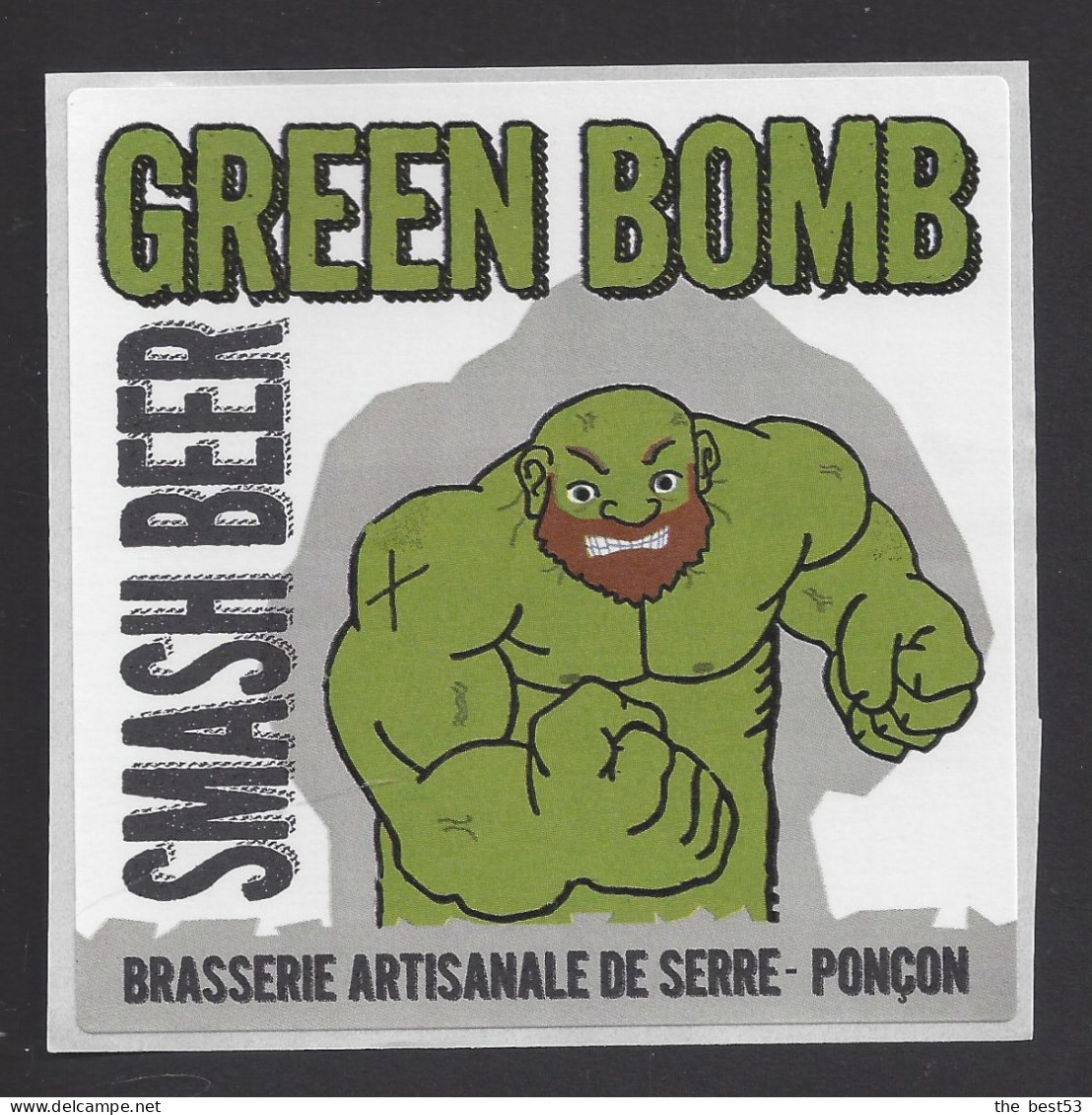 Etiquette De Bière Smash Beer  9 X 9 Cm -  Green Bomb  - Brasserie Du Forest à Chateaufort (04) - Bier