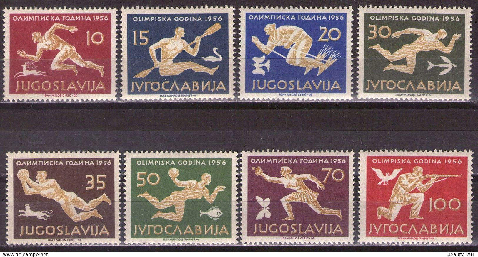 Yugoslavia 1956 - Summer Olympic Games, Melburne - Mi 804-811 - MNH**VF - Unused Stamps