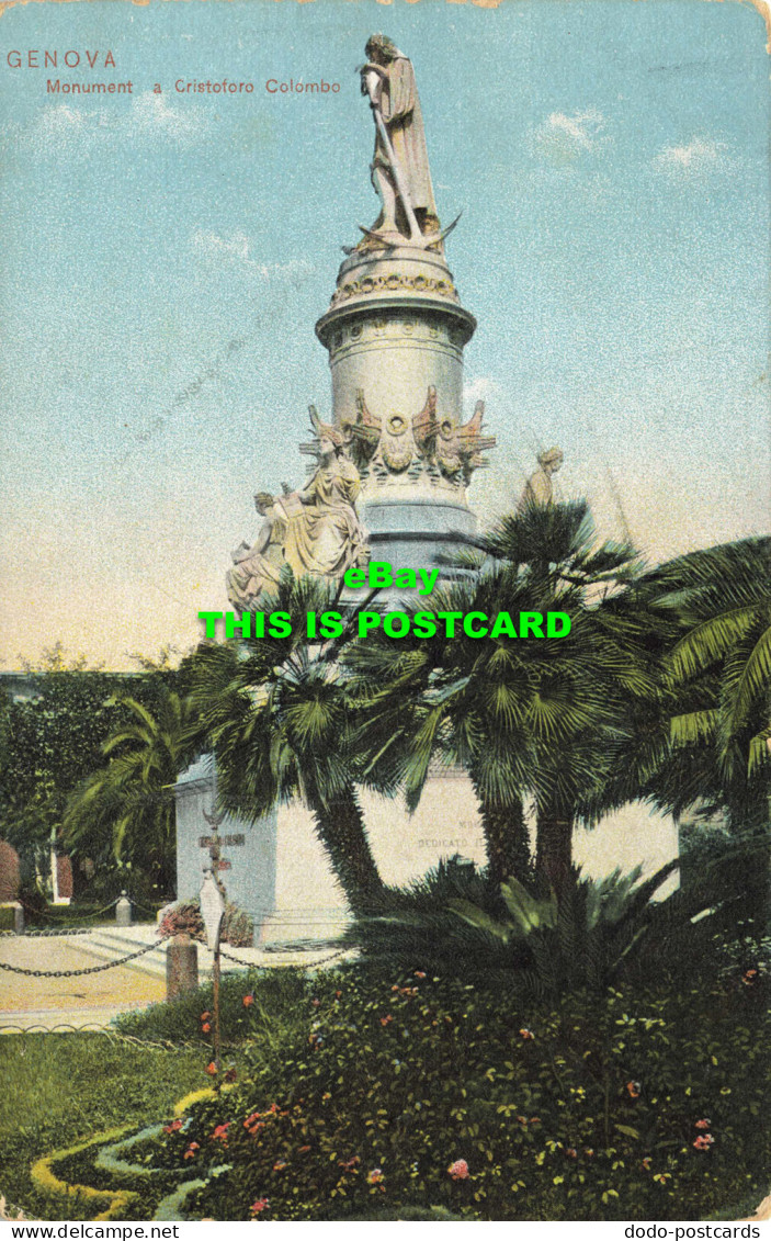 R604674 Genova. Monument A Cristoforo Colombo. Dr. Trenkler. 1905 - World