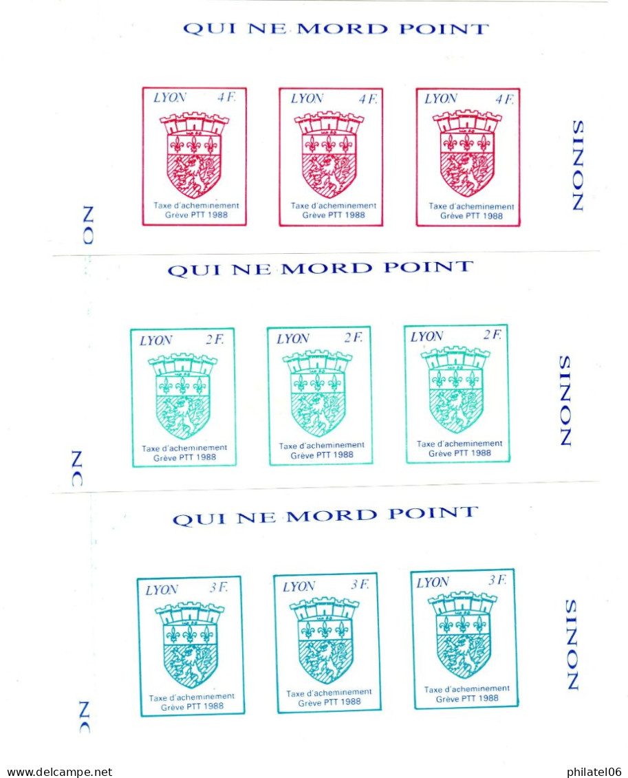 FRANCE  TIMBRES DE GREVE DE LYON EN PETITS FEUILLETS   (VOIR CATALOGUE DALLAY) - Stamps