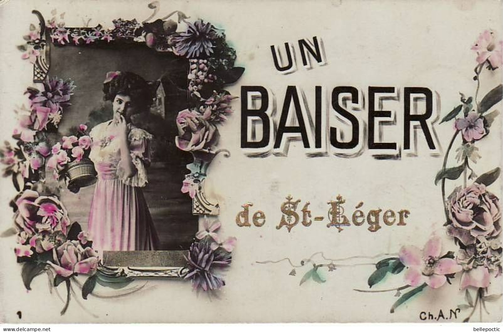 CP Un Baiser De St-Léger 1910 Envoyé à Ostende - Saint-Leger