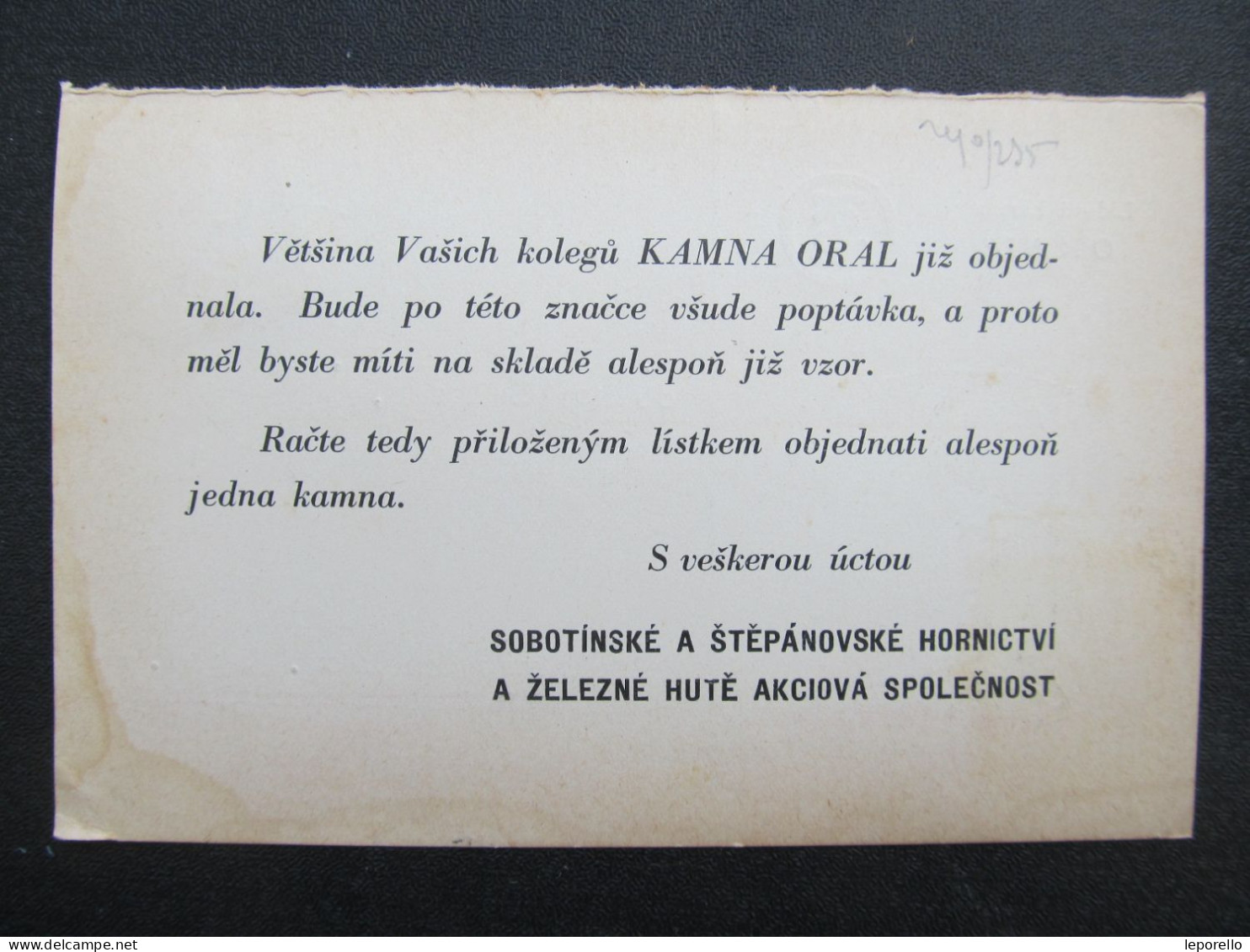 BRIEF Štěpánov U Olomouce - Rychnov N.K. Kamna Oral 1930 Sobotín  /// P6278 - Covers & Documents