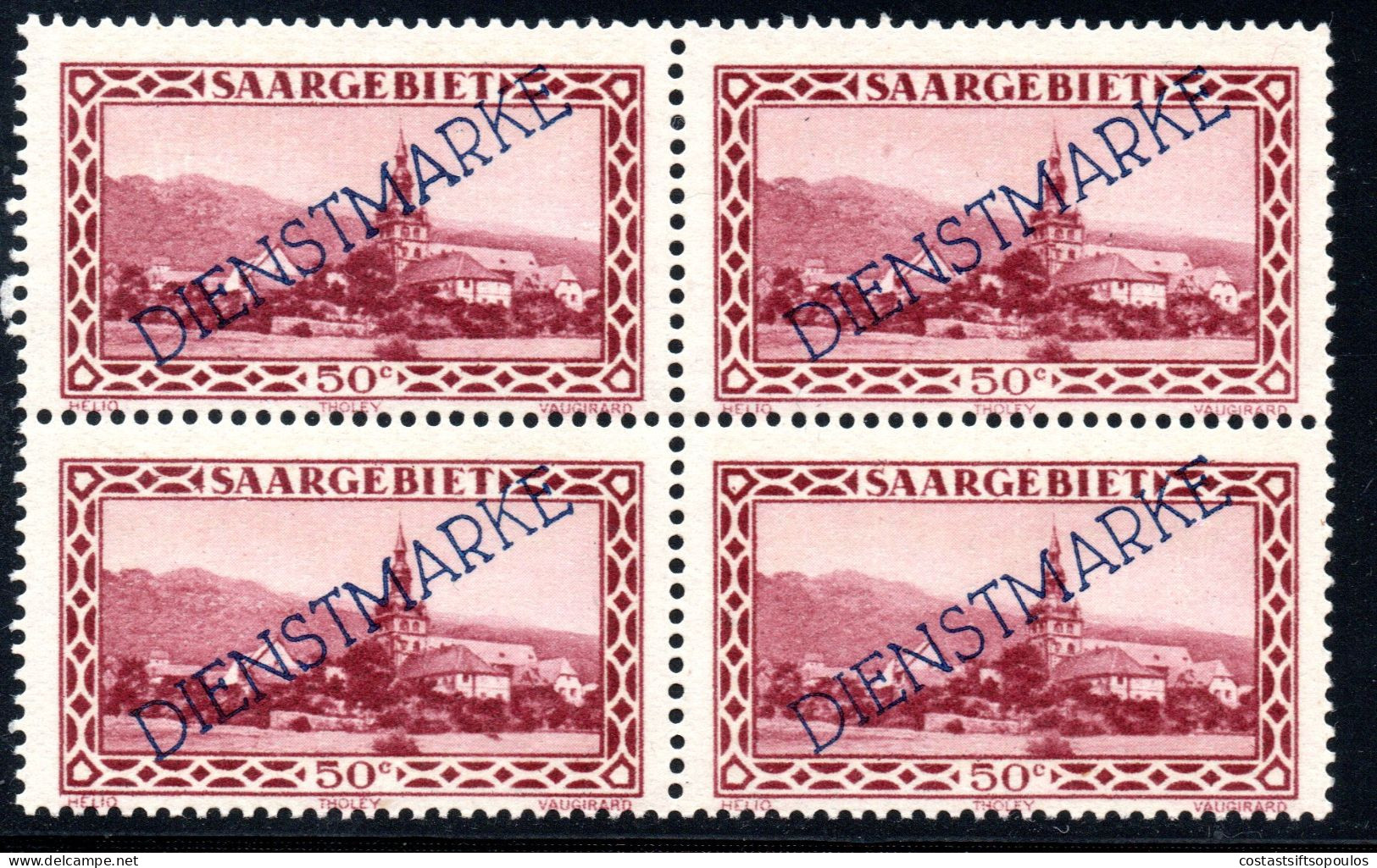 3043. 1927 50 C. DIENSTMARKE MNH BLOCK OF 4 - Dienstzegels