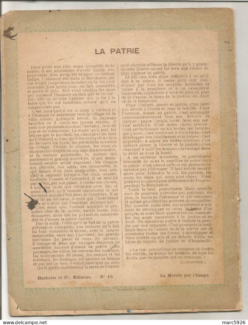 N°2017 ANCIENNE CAHIER D'ECOLE D'ANDRE GALLICE DATE 1908 32 PAGES LA PATRIE - Non Classés