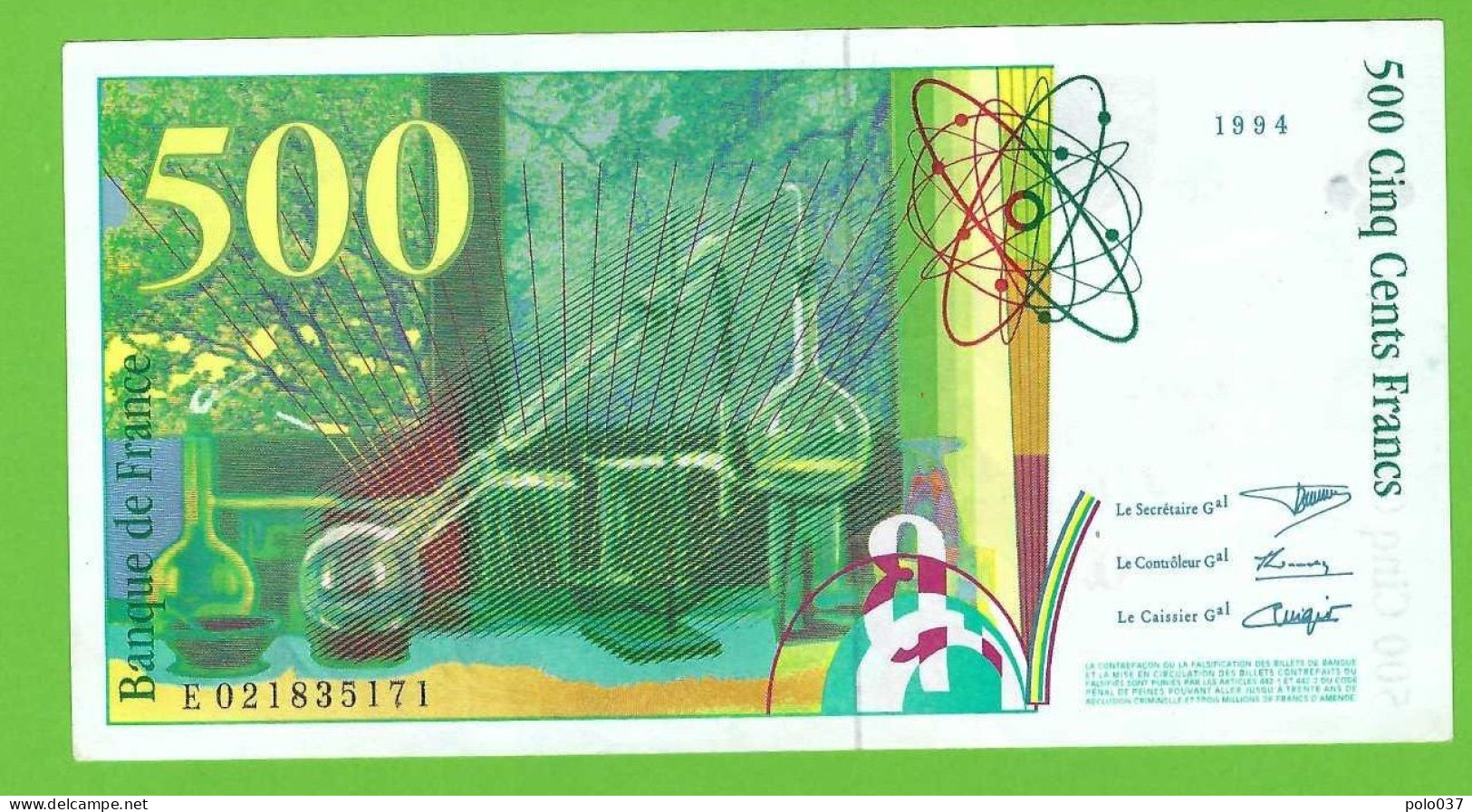 Billet "1" -  500 Francs Pierre Et Marie Curie 1994 NEUF - 500 F 1994-2000 ''Pierre En Marie Curie''