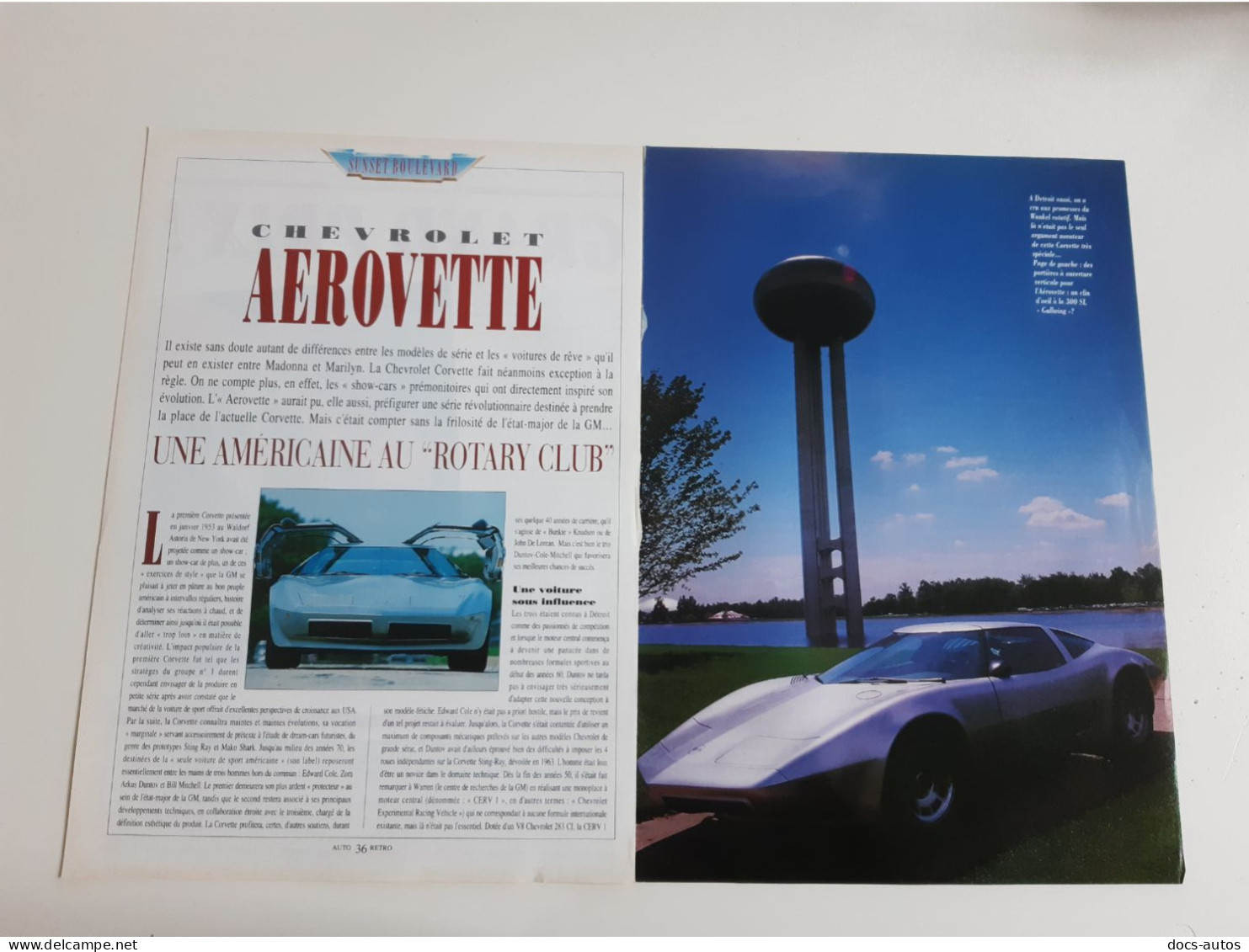 Coupure De Presse Automobile Chevrolet Aérovette - KFZ
