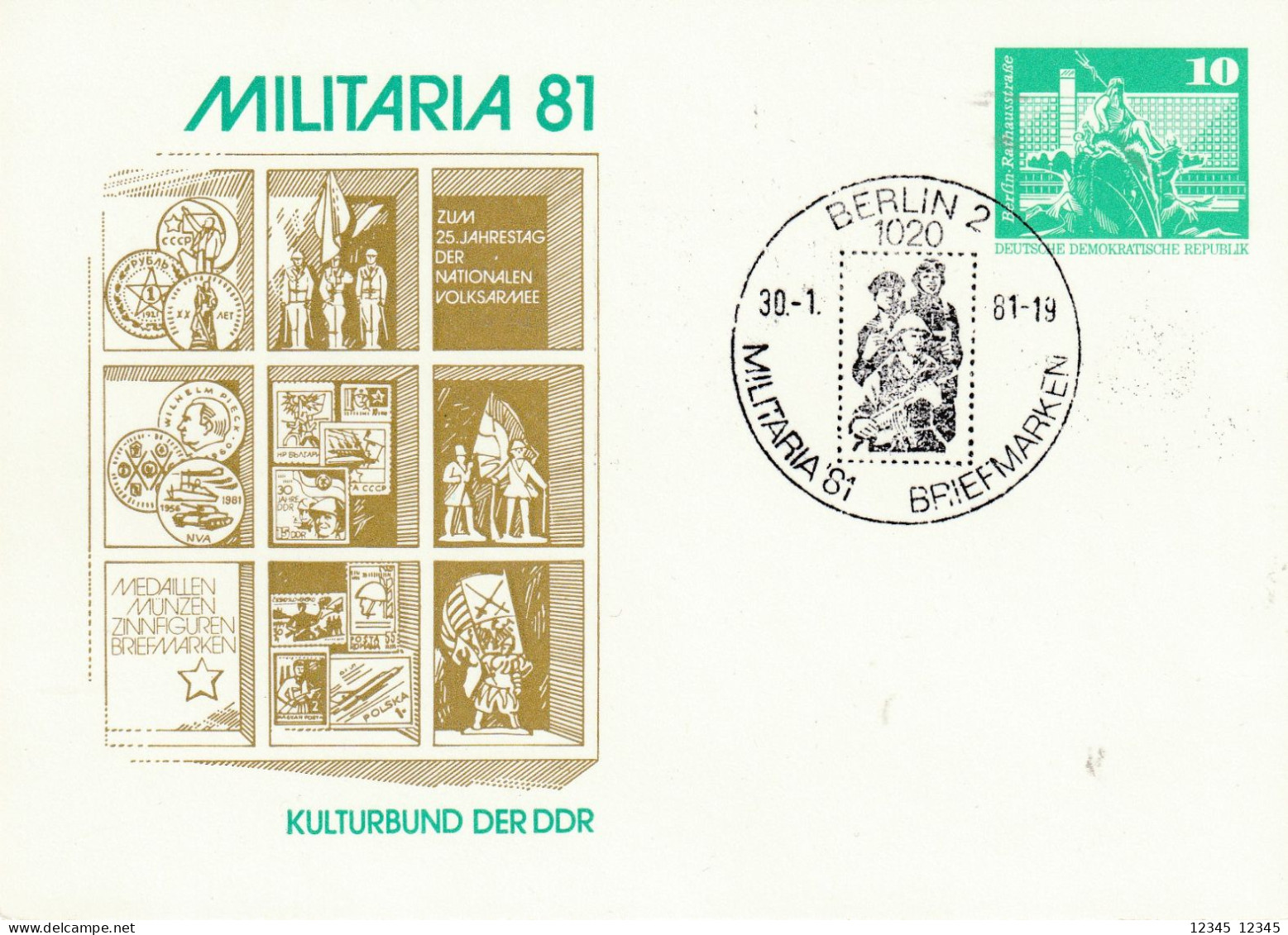 DDR 1981, Prepayed Postcard Unused, Militaria 81 - Private Postcards - Mint