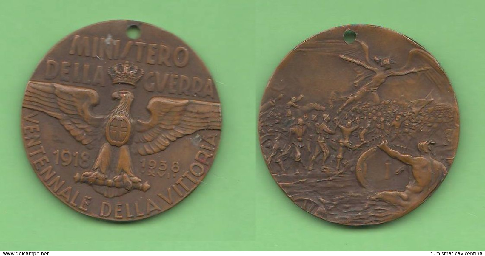 Medaglia 1918 / 38 Ministero Guerra  Italian Medal  Rimember 1 WW - Italia