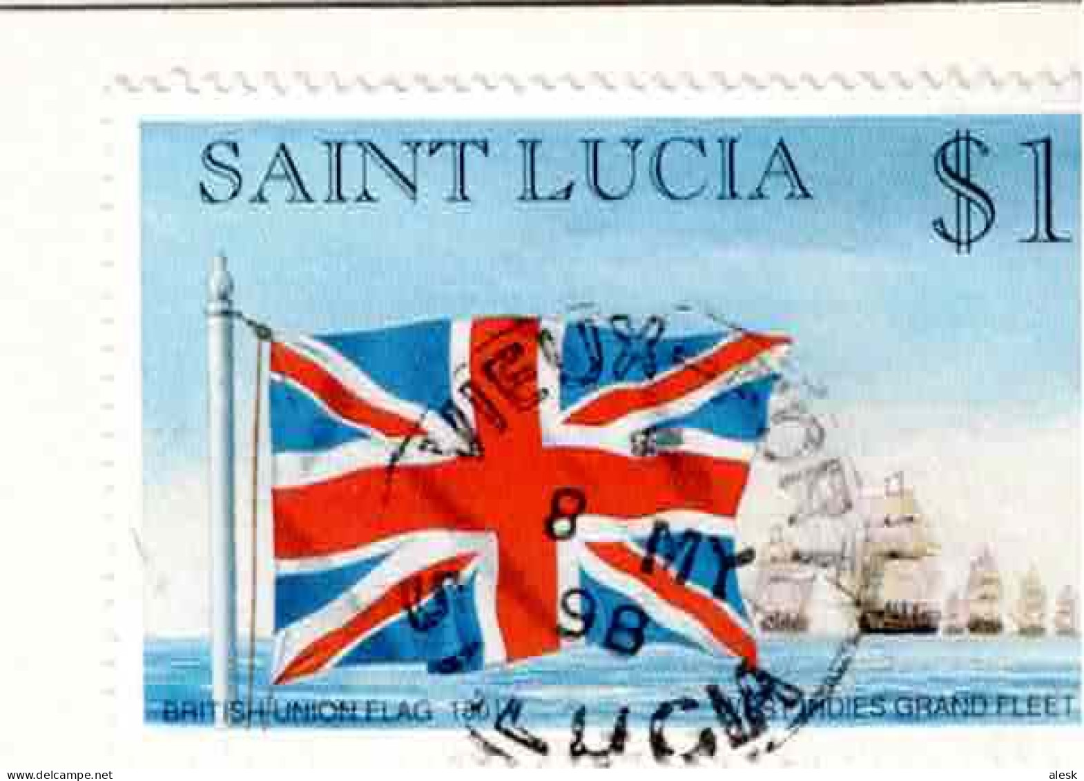 SAINTE-LUCIE - SAINT-LUCIA N°1056 (y&t) 8 Mai 1998 - Union Jack De 1801 - CP Club Aquarius - St.Lucia (1979-...)