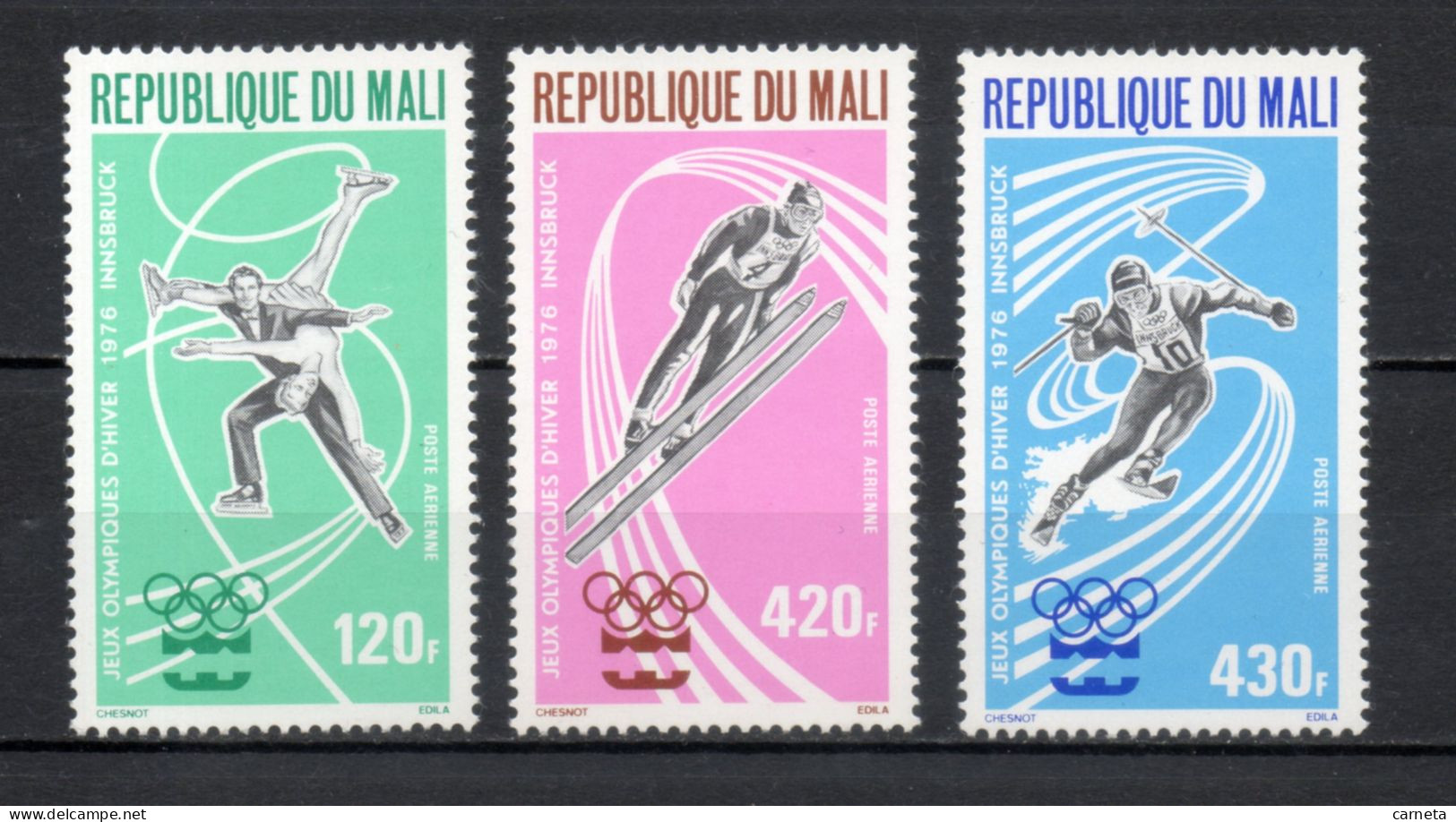 MALI  PA  N° 267 à 269   NEUFS SANS CHARNIERE  COTE 6.50€    JEUX OLYMPIQUES INNSBRUCK  VOIR DESCRIPTION - Mali (1959-...)