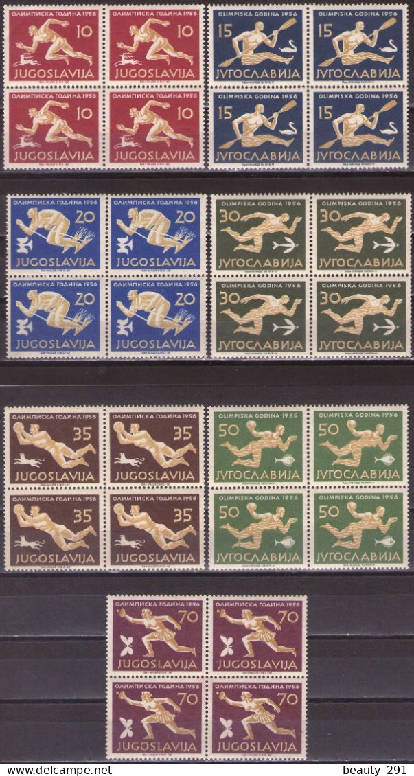 Yugoslavia 1956 - Summer Olympic Games, Melburne - Mi 804-810 - Short Set - MNH**VF - Ongebruikt