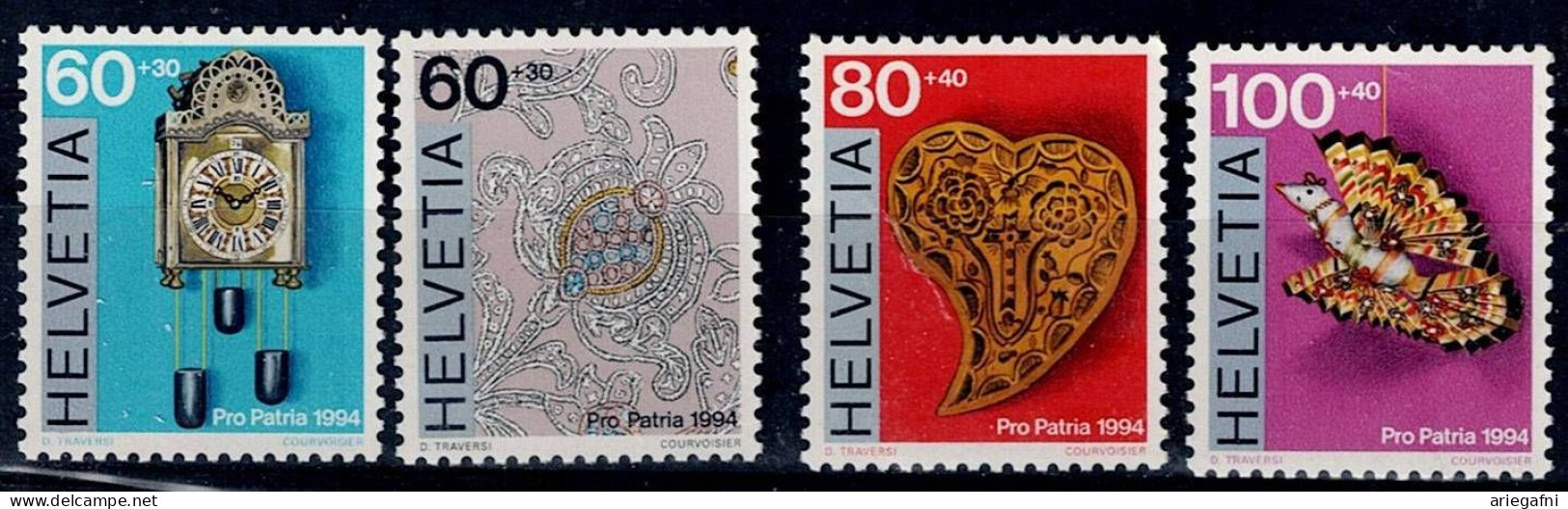 SWITZERLAND 1994 PRO  PATRIA FOLK ART 1527-30 MNH VF!! - Unused Stamps
