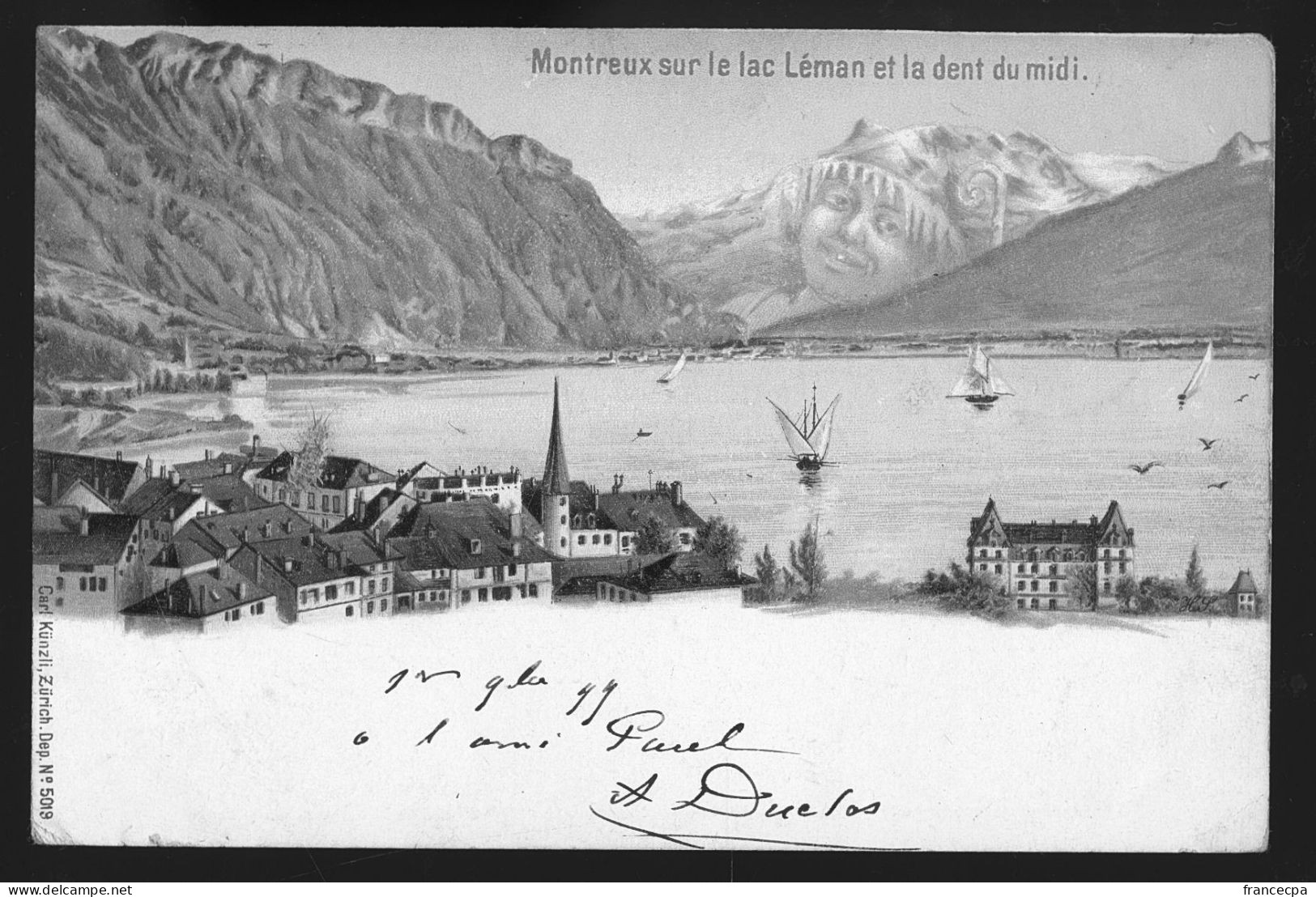 14808 - SUISSE - MONTREUX Sur Le Lac Leman Et La Dent Du Midi  - DOS NON DIVISE - Montreux