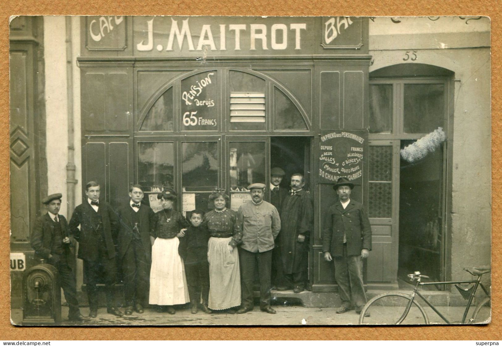 CAFE - RESTAURANT  : " Maison J. MAITROT "  Carte à Localiser - A Identifier
