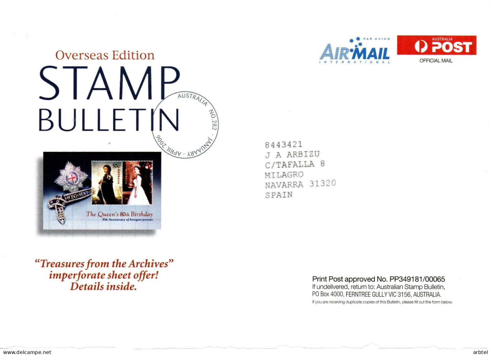 AUSTRALIA STAMP BULLETIN FRONTAL FRONT OFFICIAL MAIL QUEEN ELIZABETH - Covers & Documents