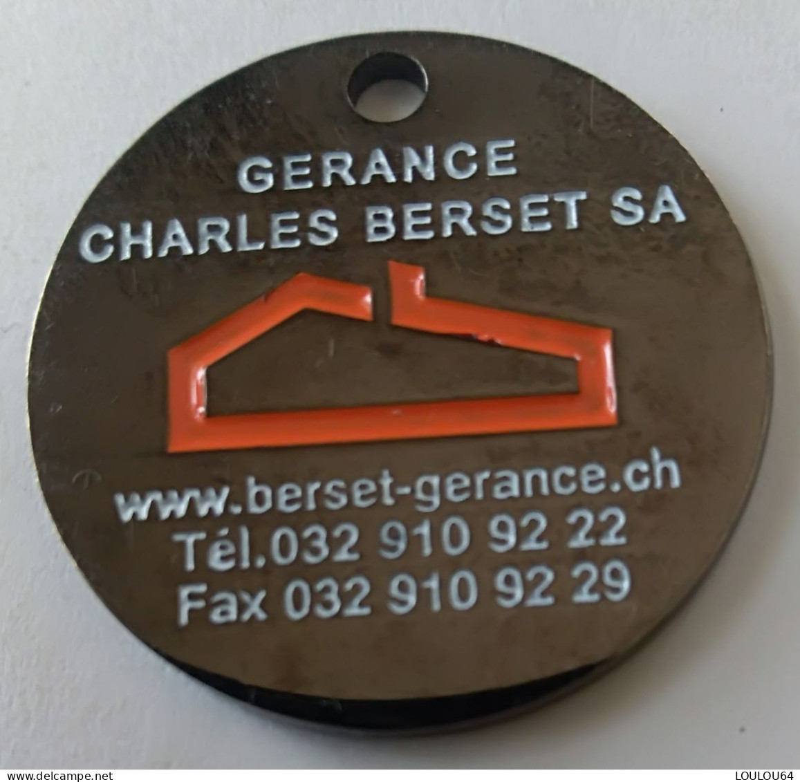 Jeton De Caddie - GERANCE CHARLES BERSET SA - En Métal - Diamètre 27mm - (1) - - Trolley Token/Shopping Trolley Chip