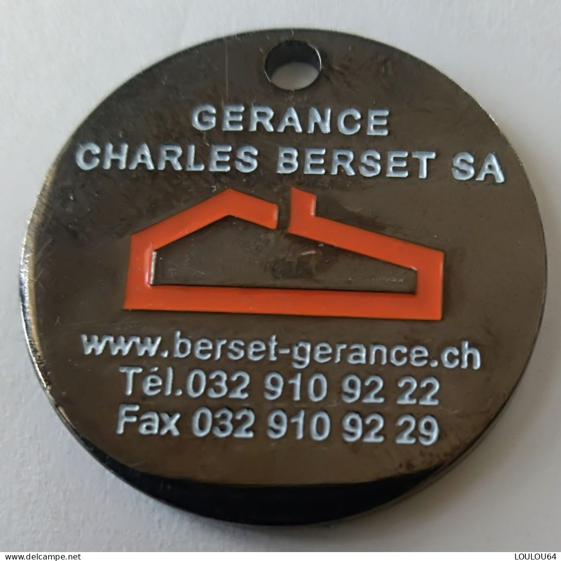 Jeton De Caddie - GERANCE CHARLES BERSET SA - En Métal - Diamètre 27mm - (1) - - Munten Van Winkelkarretjes