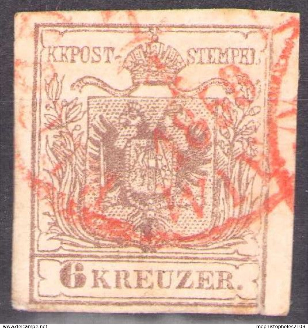 AUSTRIA 1859 - ANK 4 Mp III, Voll- Bis Breitrandig, Rotstempel - Gebraucht