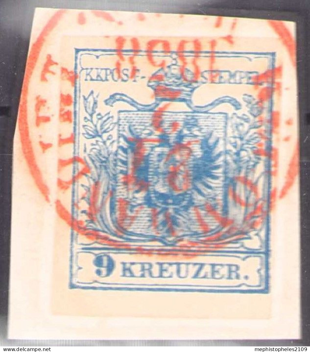 AUSTRIA 1859 - ANK 5 Mp IIIb, Breitrandig, Rotstempel "Recommandirt Wien" - Gebraucht