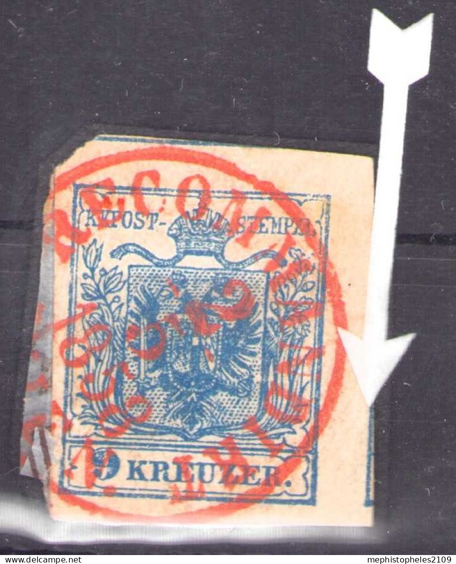 AUSTRIA 1859 - ANK 5 Mp IIIb, Voll- Bis Breitrandig, Rotstempel, T.A.M. - Oblitérés