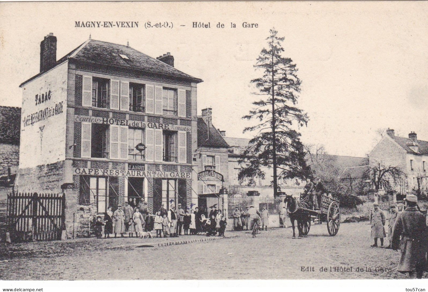 MAGNY  EN  VEXIN  -  VAL D'OISE  -  (95)  -  CPA   TRES   ANIMEE  -  DE 1916   -   L'HÔTEL  DE LA  GRE. - Magny En Vexin