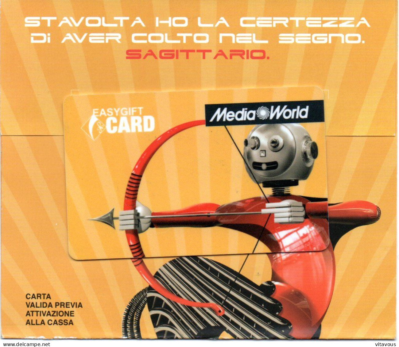 ROBOT Tir A L'arc Zodiaque Zodiac Carte Cadeau IMedia World Talie Gift Card  (K 311) - Autres & Non Classés