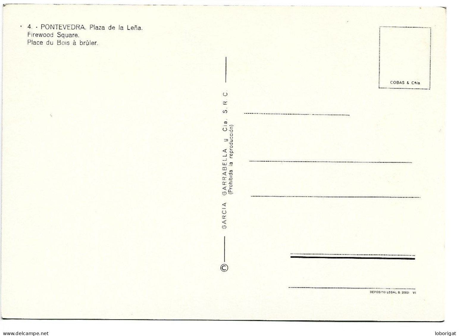 PLAZA DE LA LEÑA / FIREWOOD SQUARE / PLACE DU BOIS A BRULER.- PONTEVEDRA.- ( ESPAÑA ) - Pontevedra