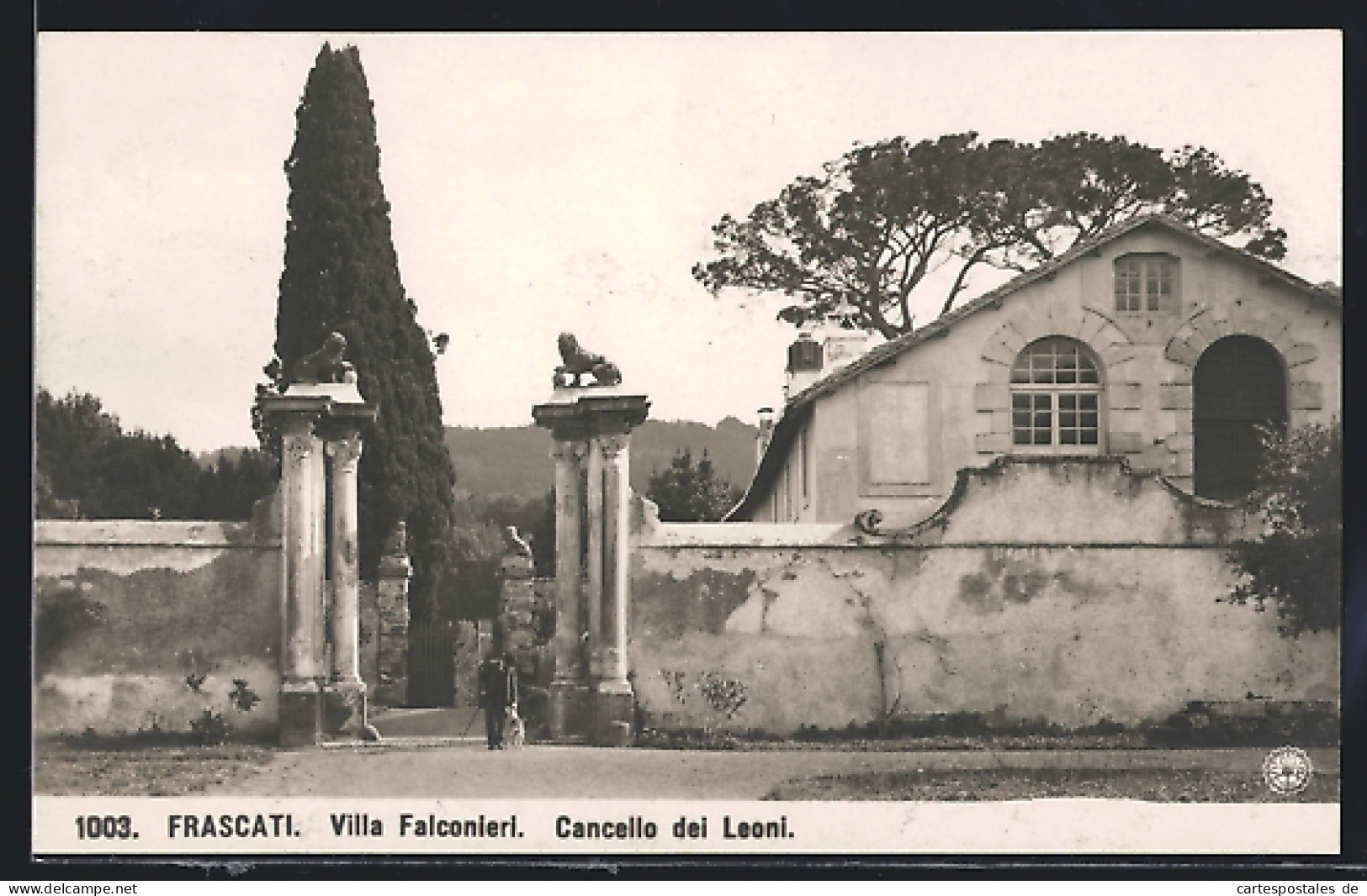 Cartolina Frascati, Villa Falconieri, Cancello Dei Leoni  - Andere & Zonder Classificatie
