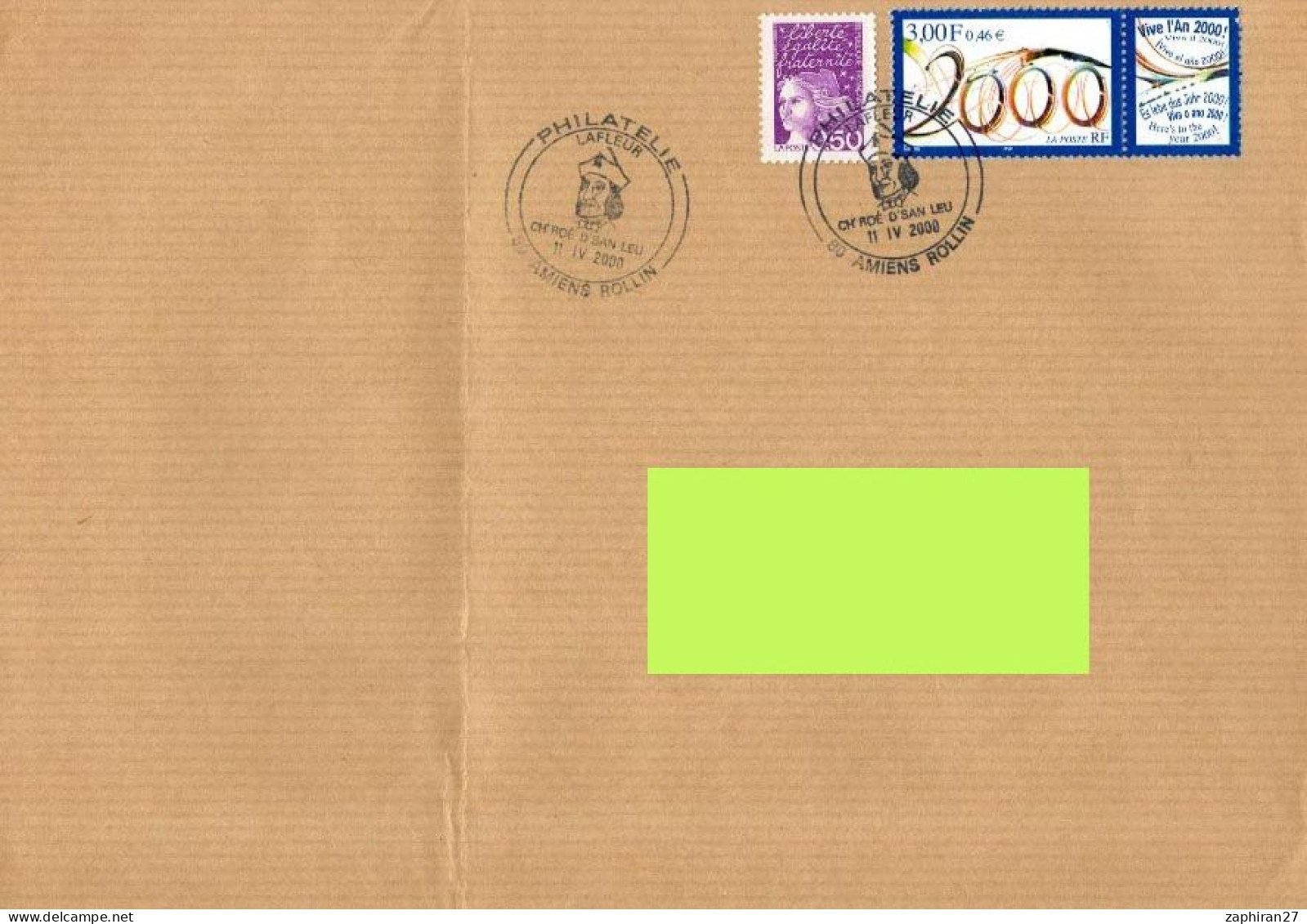 80 - AMIENS ROLLIN LAFLEUR CH'ROE D'SAN LEU (11-IV-2000) #829# - Sonstige & Ohne Zuordnung