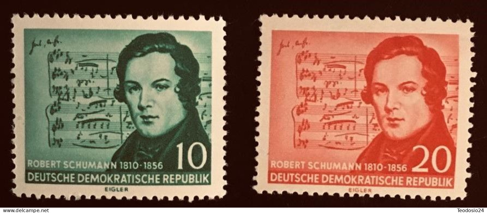 DDR 1956  CENTENARIO DE LA MUERTE DE ROBERT SCHUMANN ** - Unused Stamps