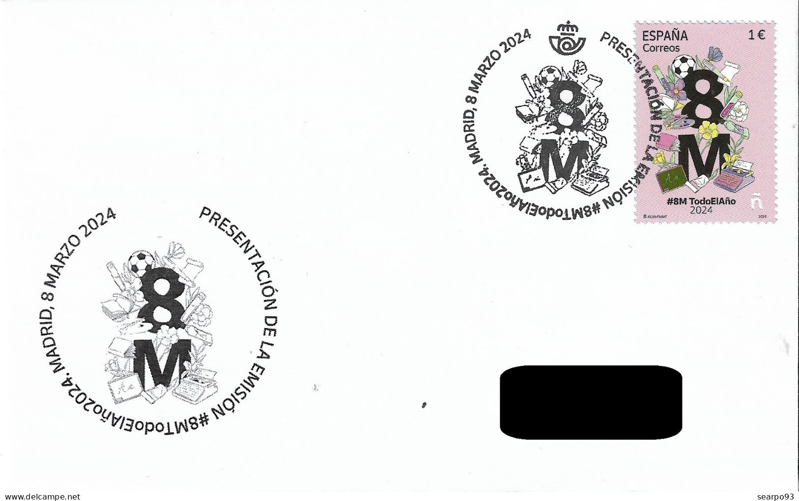 SPAIN. POSTMARK. 8M. WORLD WORKING WOMEN'S DAY. 2024 - Other & Unclassified