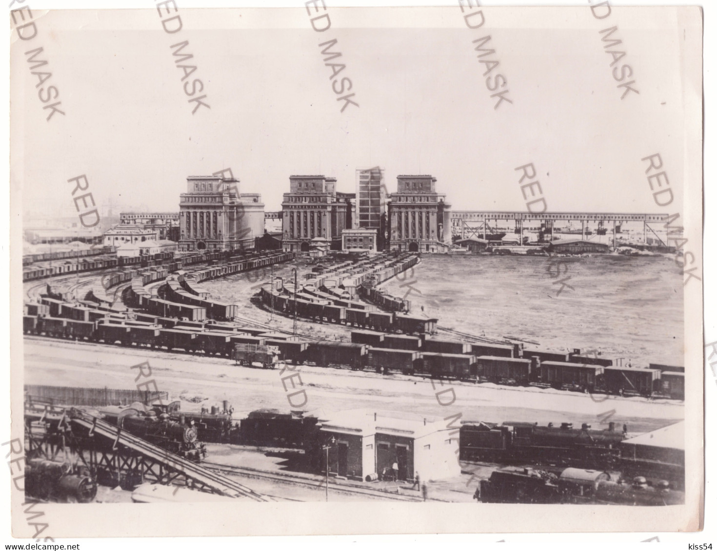 RO 06 - 19115 CONSTANTA, Silozurile, Trains ( 21/16 Cm ) - Old Press Photo - 1939 - Trains