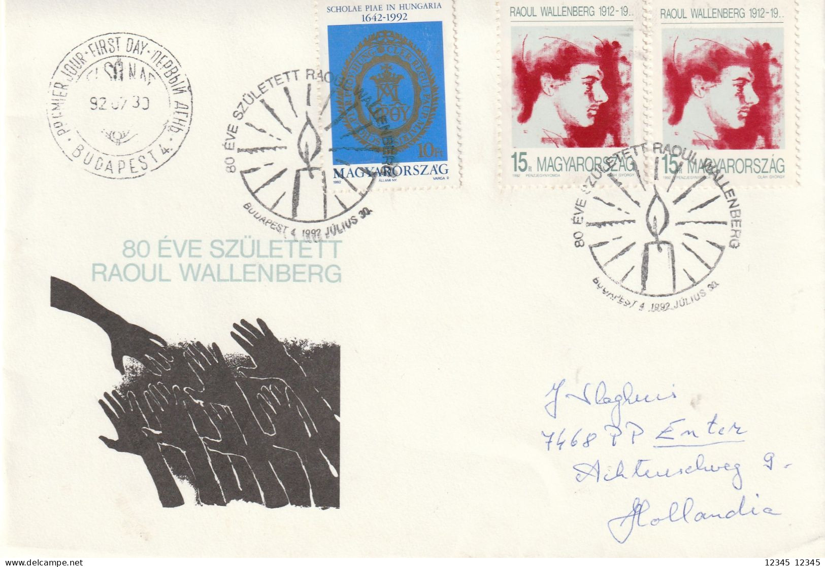 Hongarije 1992, FDC Sent To Netherland, Raoul Wallenberg, Swedish Diplomat, Rescuer Of Hungarian Jews From The Holocaust - FDC