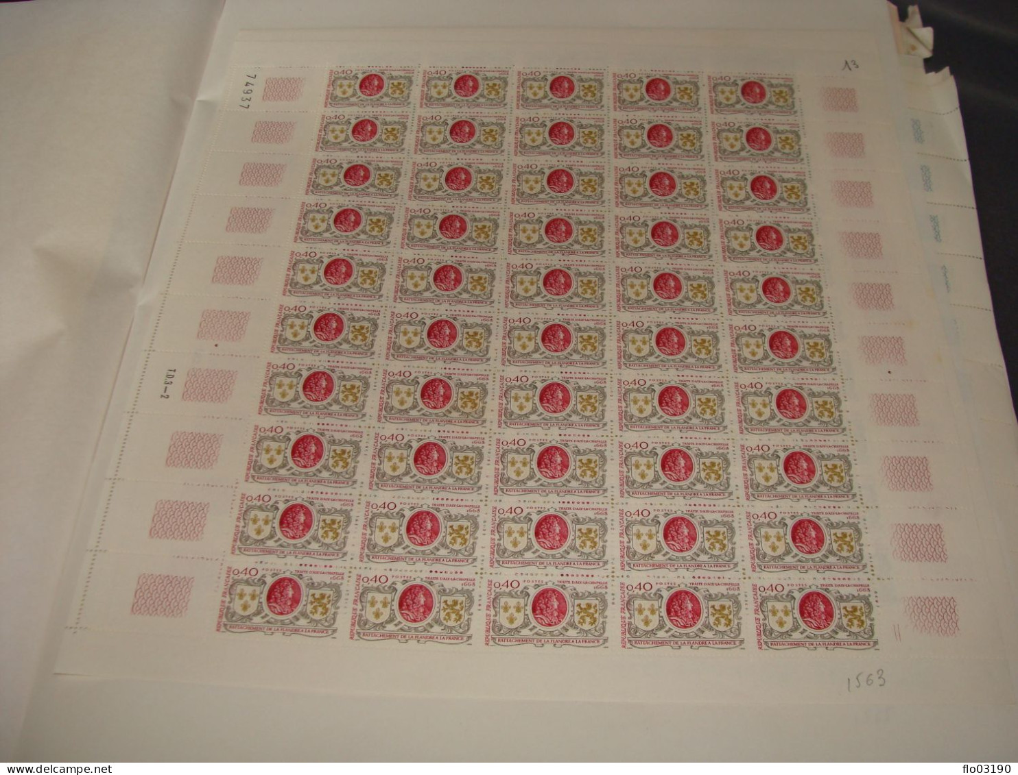 N° 1563 En Feuille De 50 Timbres  Entières Neuves - Full Sheets