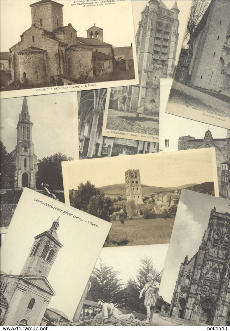 Lot N° 1 De 50 CPA D'Eglises, Basiliques, Cathédrales, Abbaye ... - 5 - 99 Postcards