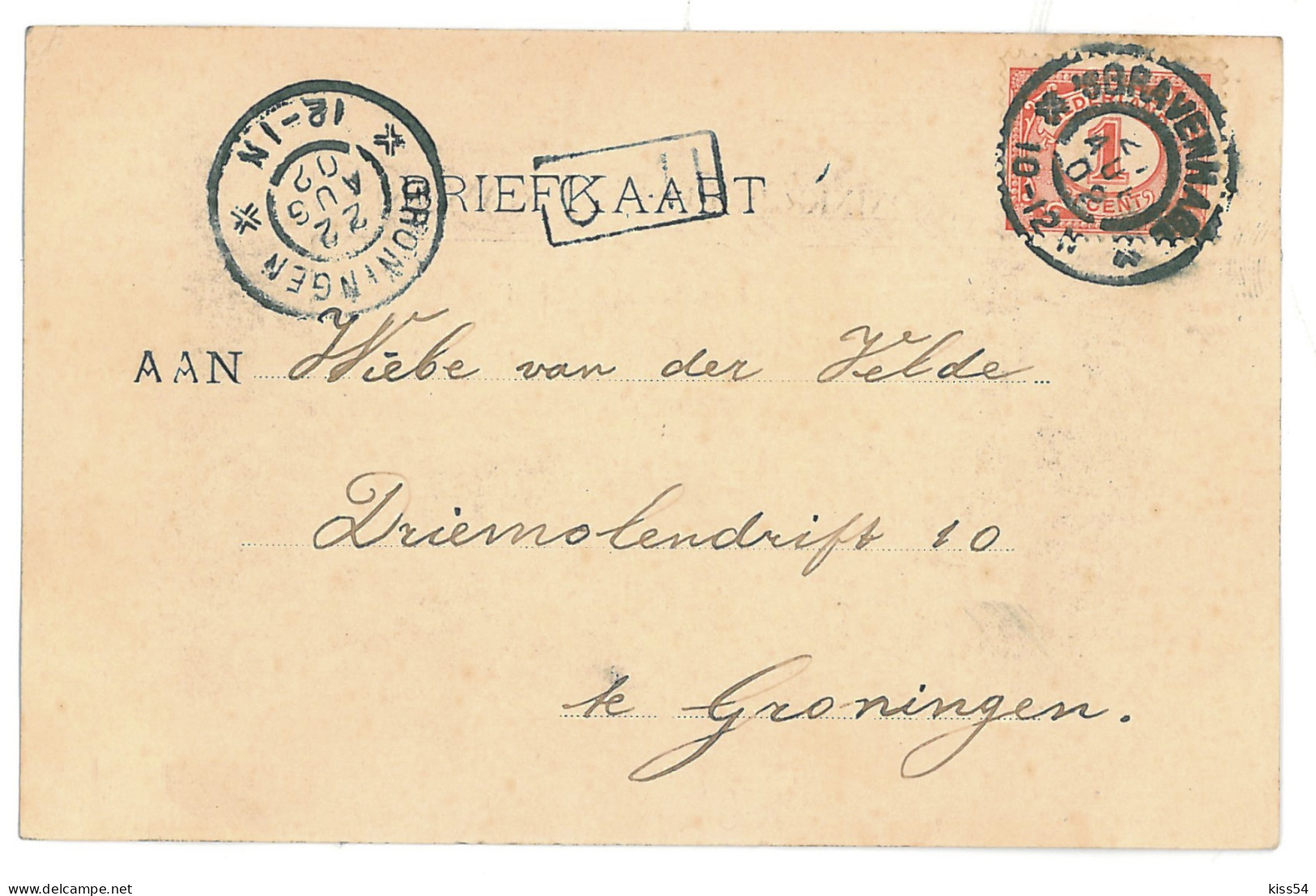 NED 4 - 12210 HOLLAND, Litho, Banknote 10 Gulden - Old Postcard - Used - 1902  - Monedas (representaciones)