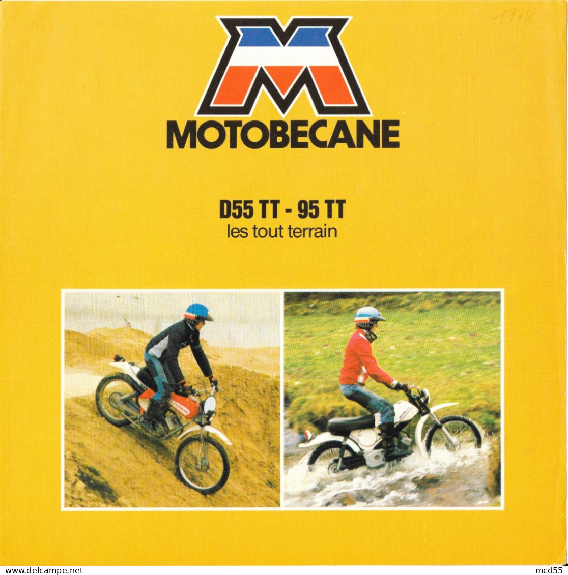 MOTOBECANE - MOBYLETTE - MOTOCONFORT - Modele D 55 TT -  95 TT Les Tout Terrain " Etablissement THENET - 93 Montreuil " - Advertising