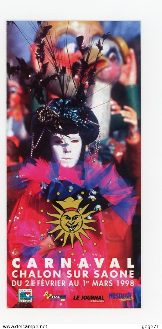Chalon Sur Saone - Programme Carnaval 1998 - Depliant - Programme