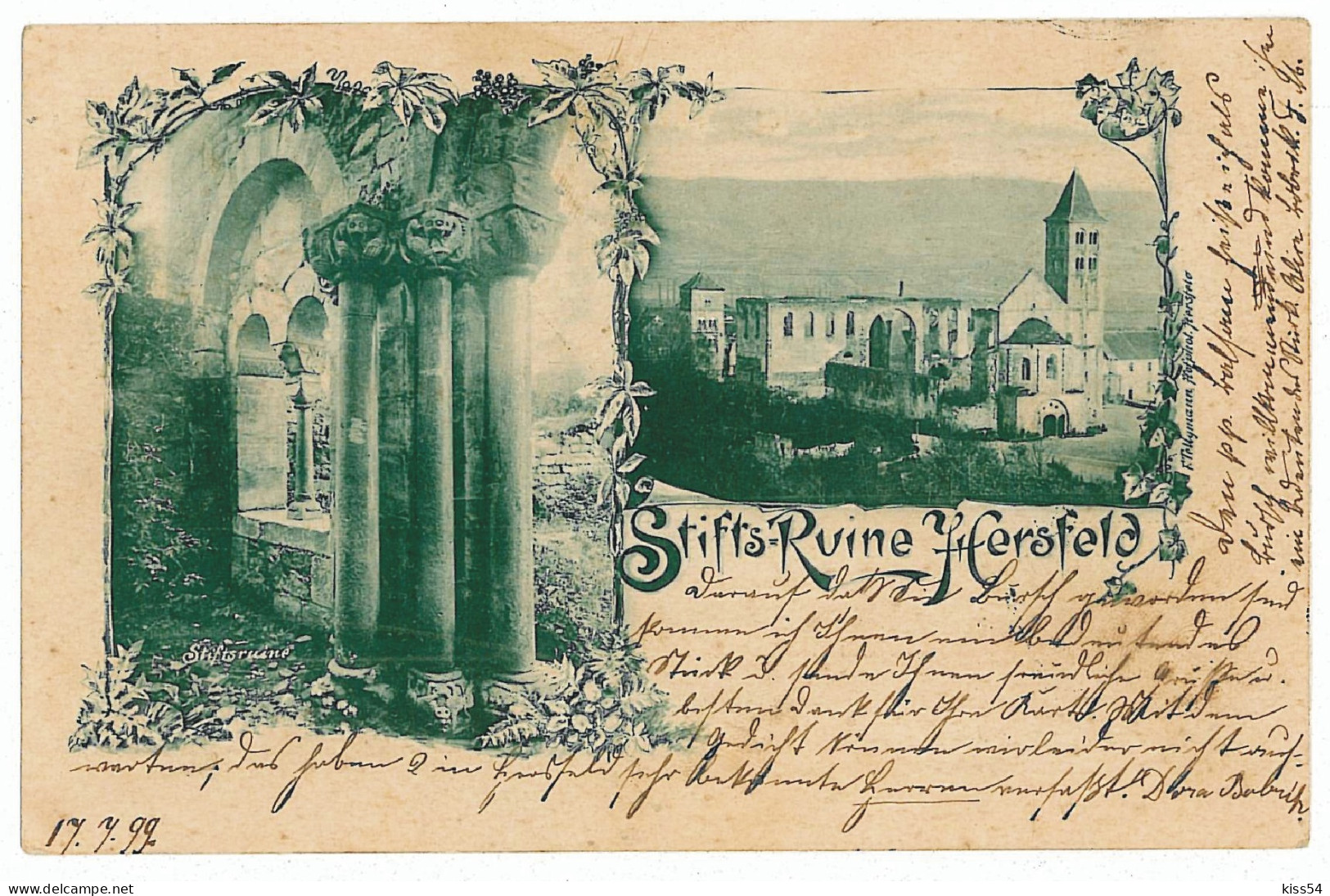 GER 44 - 5714 BAD HERSFELD, Litho, Germany - Old Postcard - Used - 1899 - Bad Hersfeld