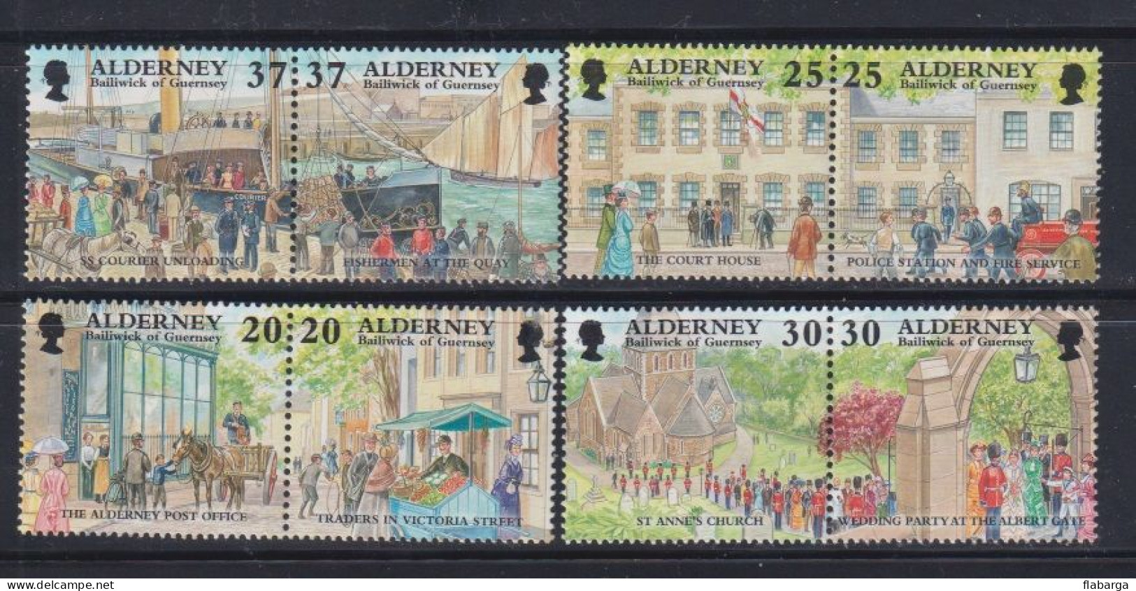 Año 1998 Yvert Nº 122/129 Desarrollo Historico (II) - Alderney