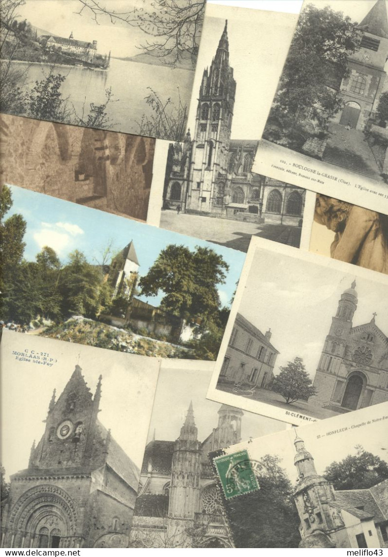 Lot N° 2 De 50 CPA D'Eglises, Basiliques, Cathédrales, Abbaye ... - 5 - 99 Postcards