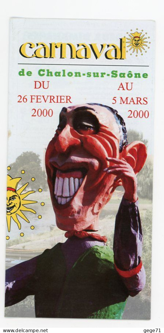 Chalon Sur Saone - Programme Carnaval 2000 - Depliant - Programmes