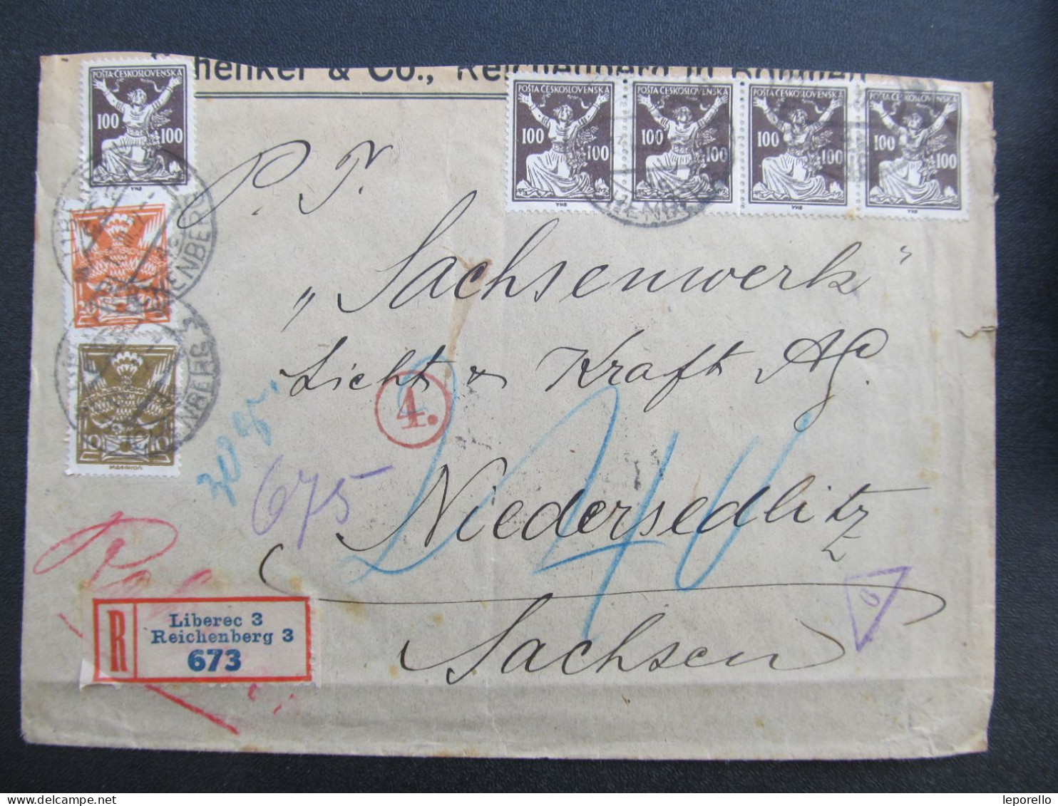 BRIEF Liberec - Niedersedlitz 1927 Zensur /// P6302 - Briefe U. Dokumente