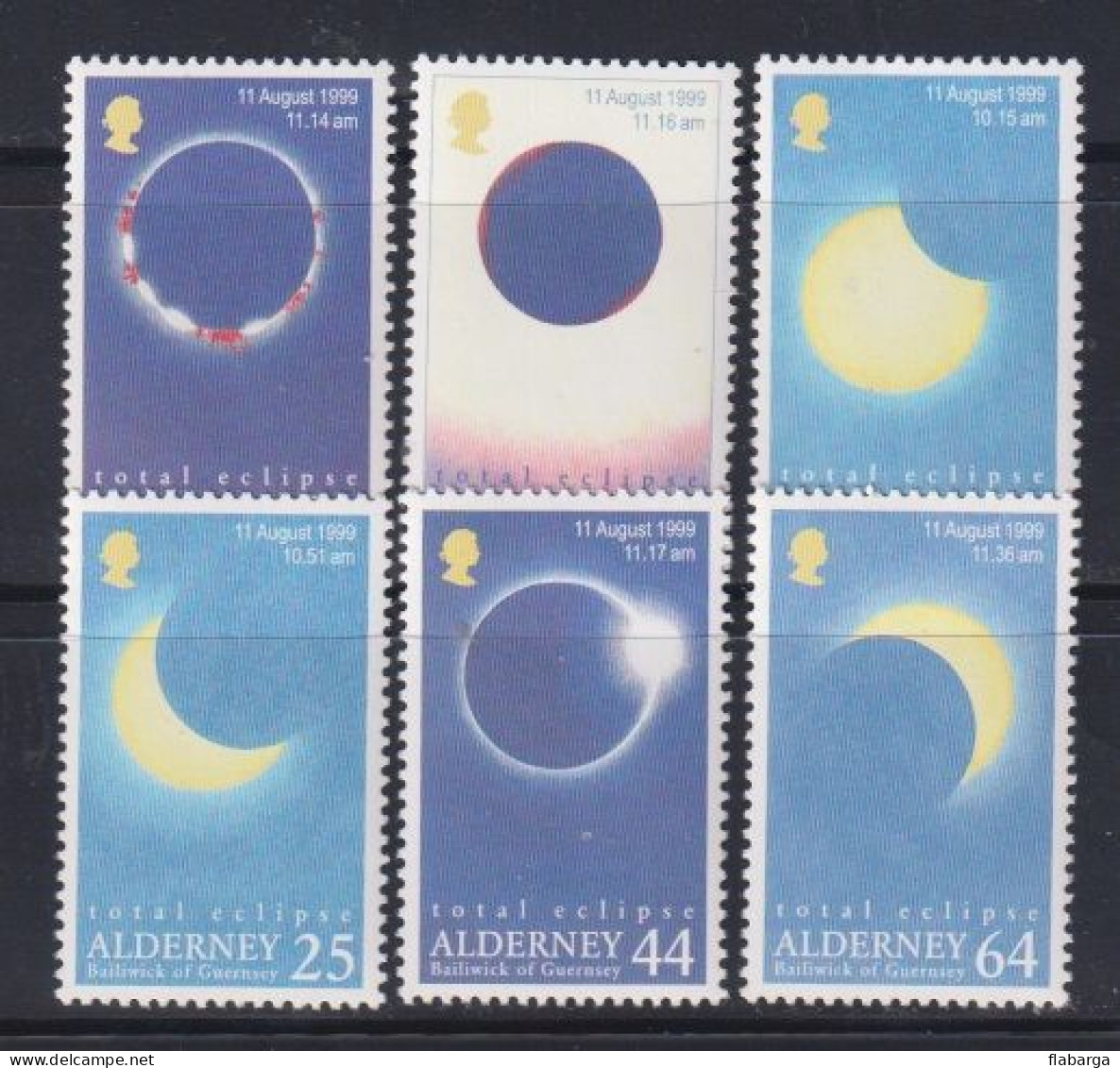 Año 1999 Yvert Nº 132/137 Rclipse Total - Alderney