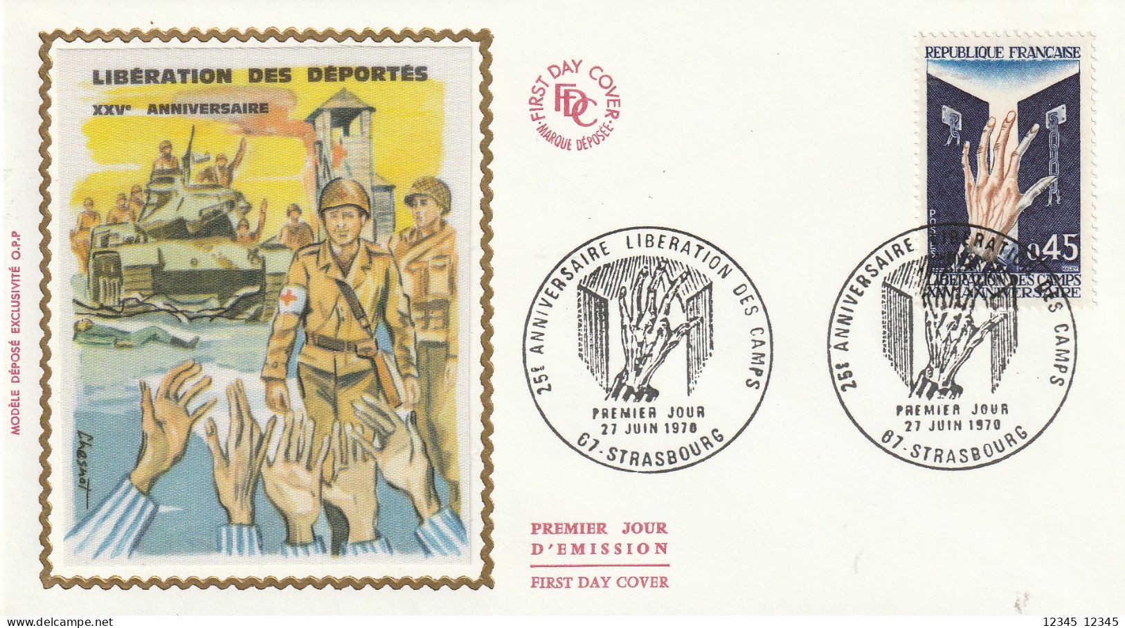 Frankrijk 1970, FDC Unused, 25th Anniversary Of The Liberation Of The Concentration Camps. - FDC