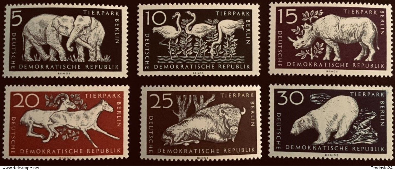DDR 1956  REAPERTURA DEL PARQUE ZOOLOGICO DE BERLIN ** - Unused Stamps