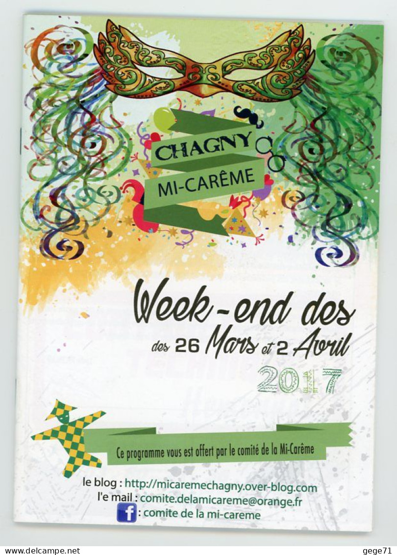 Chagny - Programme Mi Careme 2017 - 36 Pages - Programme