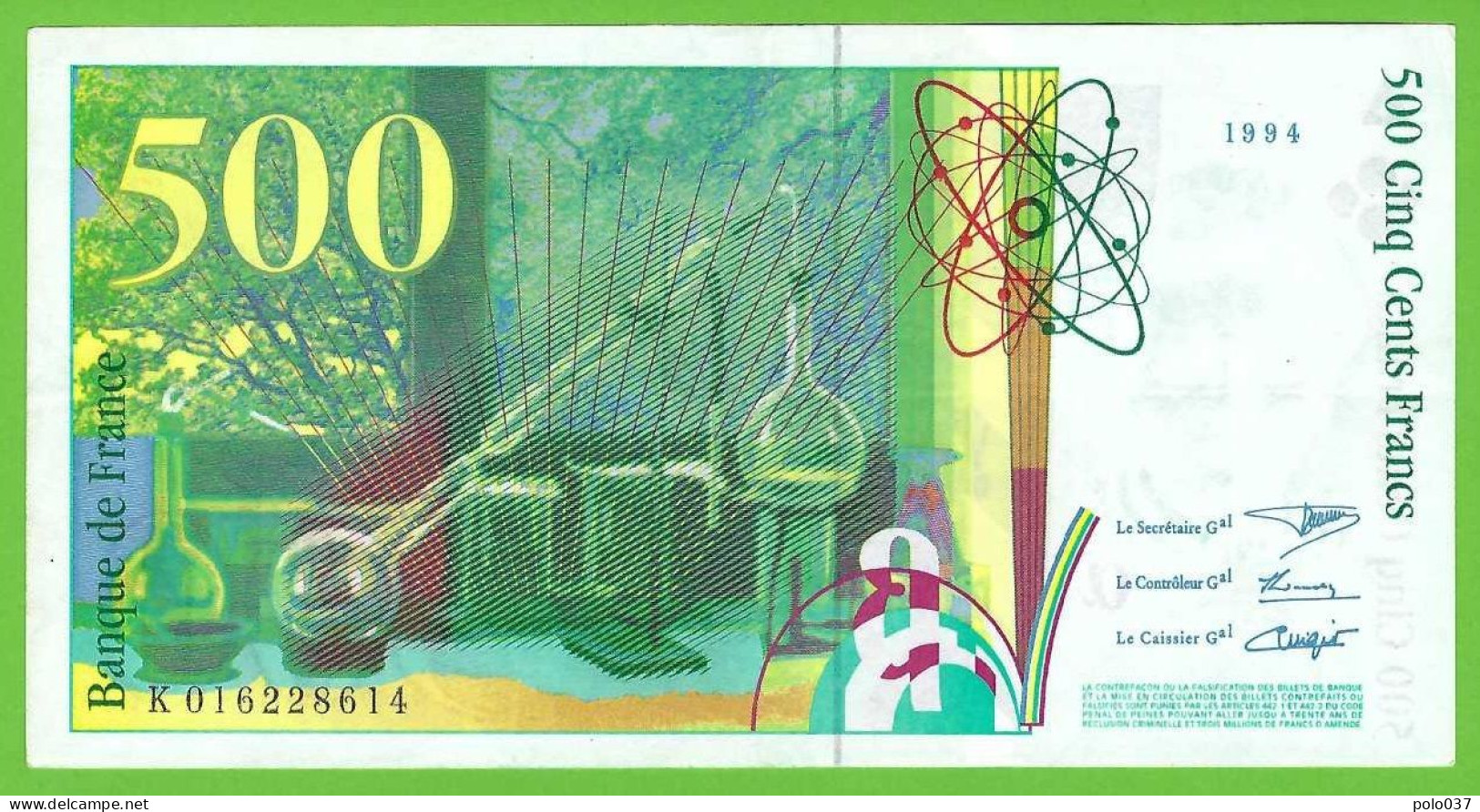 Billet "2" -  500 Francs Pierre Et Marie Curie 1994 NEUF - 500 F 1994-2000 ''Pierre En Marie Curie''