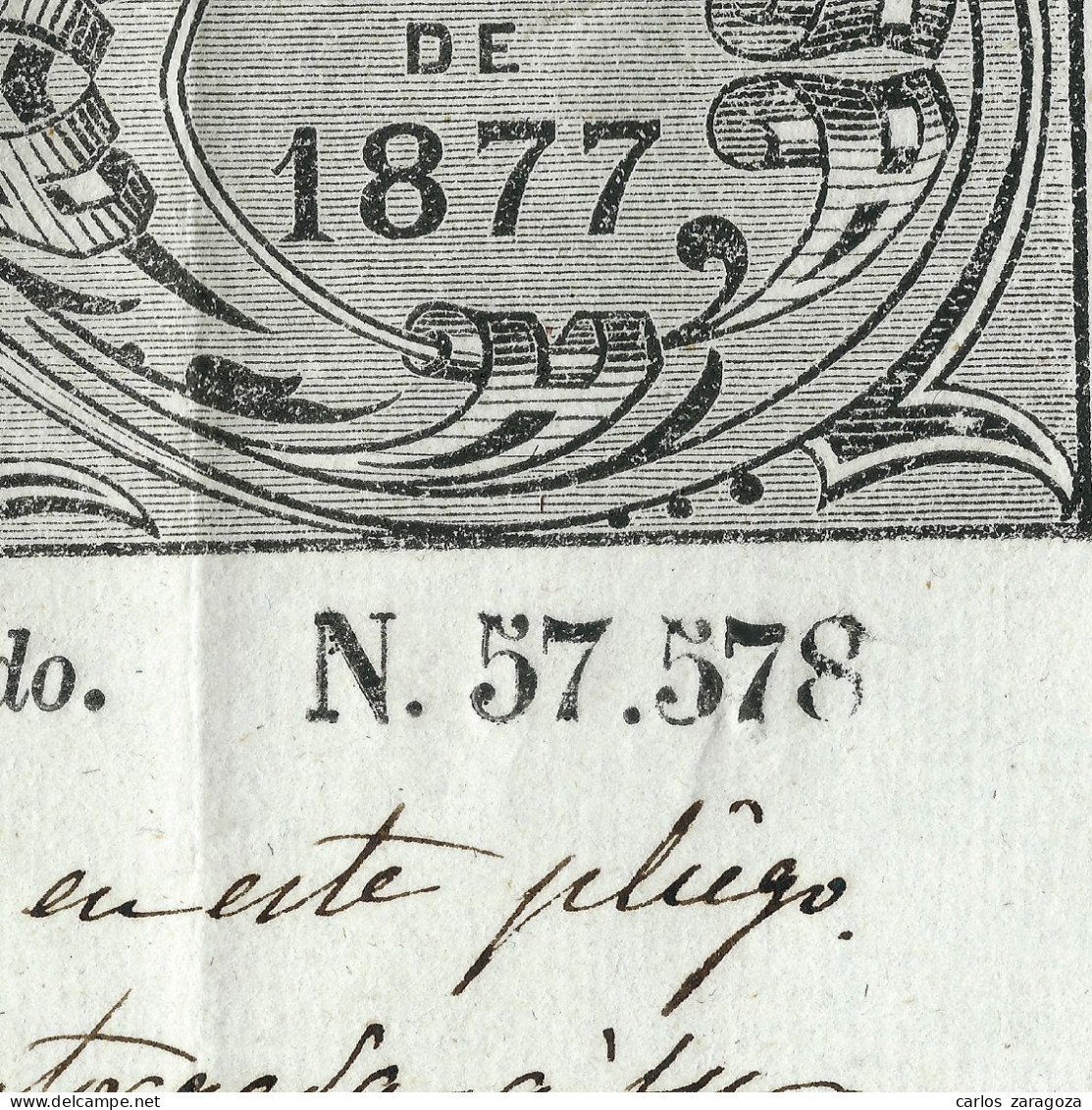 ESPAÑA 1877—PAGOS AL ESTADO Serie A, 25 Cts—Sello Fiscal SOCIEDAD Del TIMBRE - Fiscale Zegels